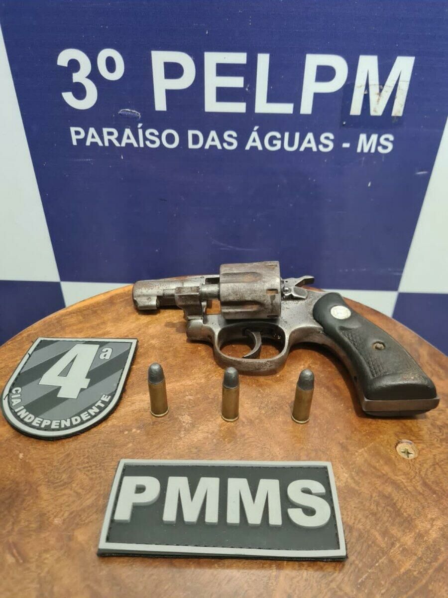 Imagem de compartilhamento para o artigo Homem é preso em flagrante com revólver em boate de Paraíso das Águas da MS Todo dia